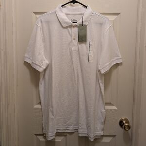 NEW! Goodfellow & Co White Casual Short Sleeve Dress Shirt/Polo Large